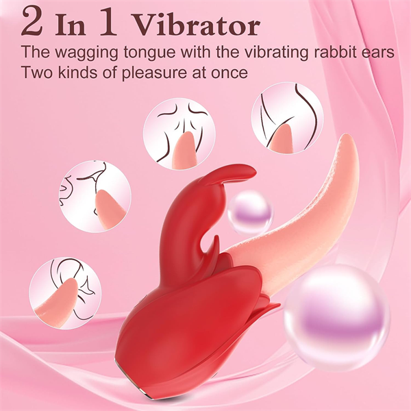 10 Tongue Licking & Vibrating Rabbit Vibrator