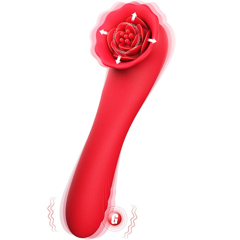 2 in 1 Tapping Rose Vibrator Dildo