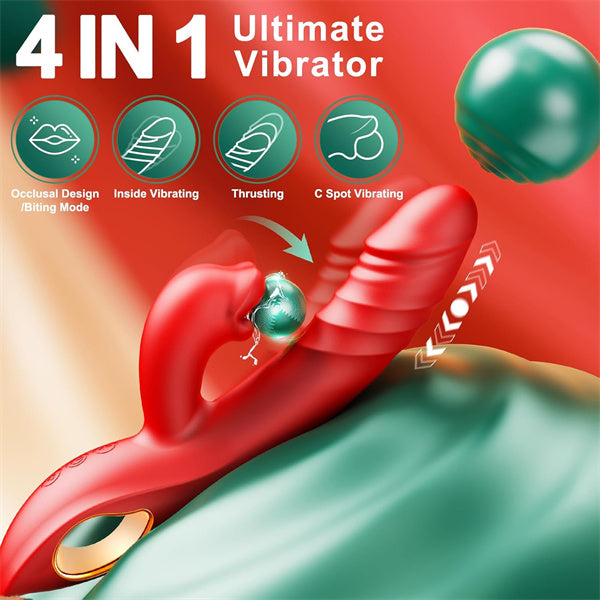 4IN1 G Spot Big Mouth Biting Rabbit Vibrator