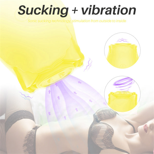 Glow In Dark Rose Vibrator Yellow