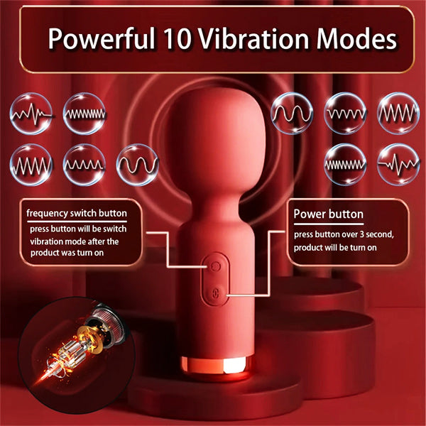 Mini AV Wand Vibrator Red