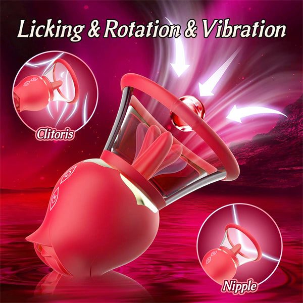 Rose Vibrators with 3 Brush Heads and Removable Cup