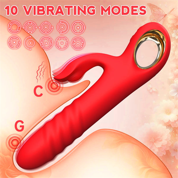 10 Thrusting Rabbit Dildo Vibrator