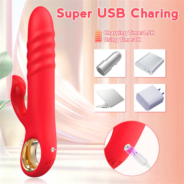 10 Thrusting Rabbit Dildo Vibrator