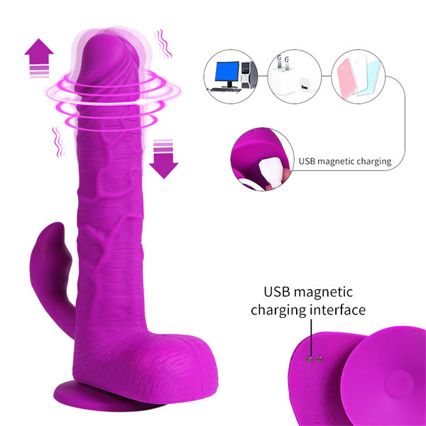 Remote Control Thrusting Telescopic Rotating Dildo