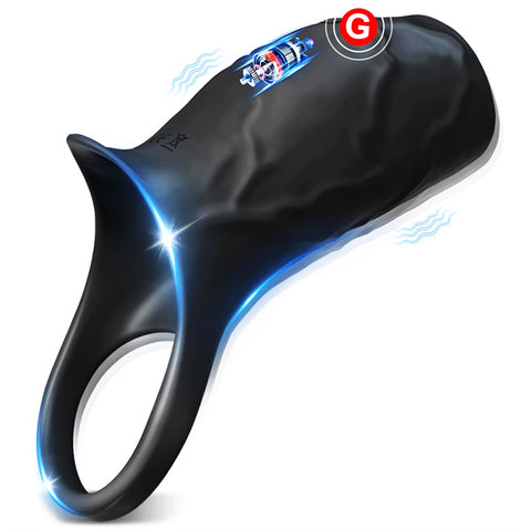 Vibrating Penis Sleeve Cock Ring Black