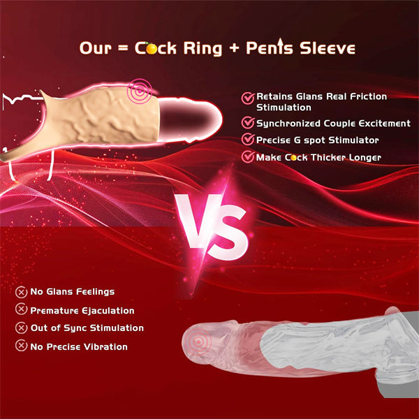 Vibrating Penis Sleeve Cock Ring Flesh