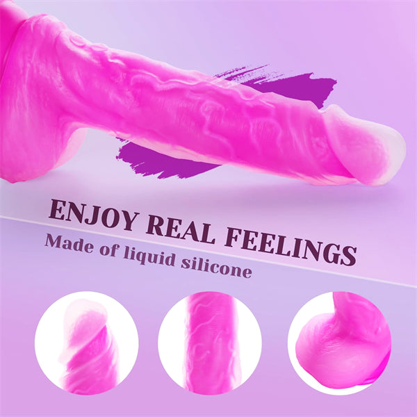 9.25 inch Thrusting Rose Red Dildo Vibrator