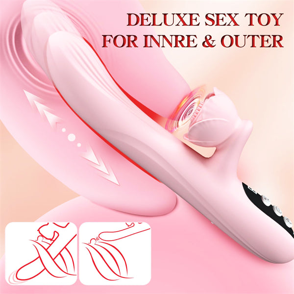 4 in 1 Thrusting Rose Rabbit Vibrator