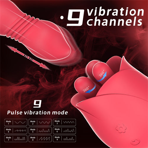 2in1 Rotating & Thrusting Rose Vibrator Alina