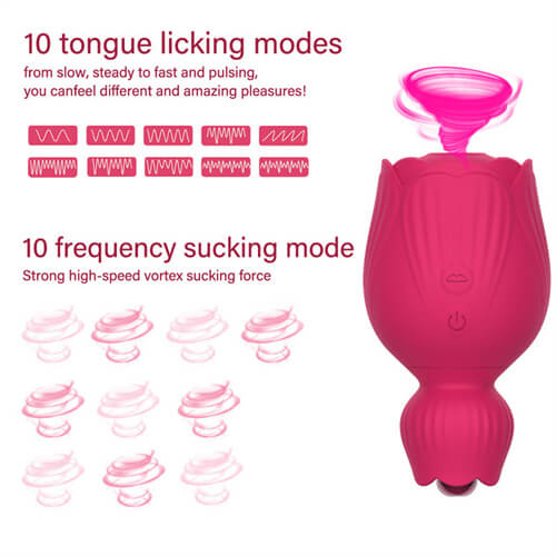 New 2in1 Sucking Short Rose Toy