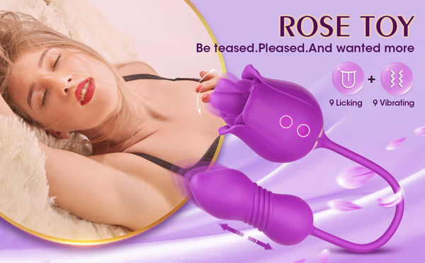 Thrusting Rose Licking Vibrator Purple