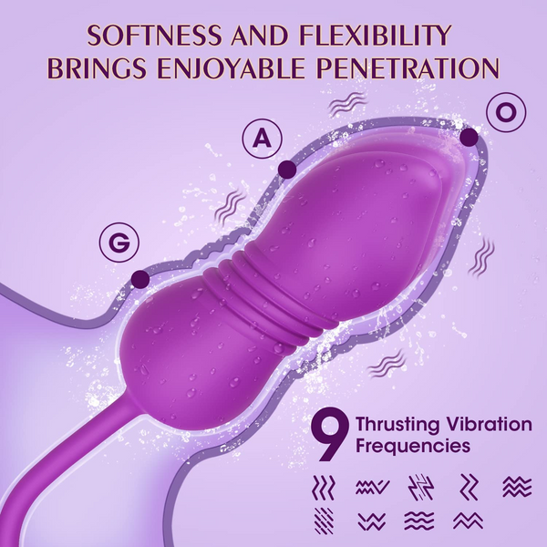 Thrusting Rose Licking Vibrator Purple