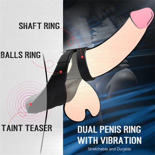 Vibrating Penis Ring with Taint Teaser Blanche