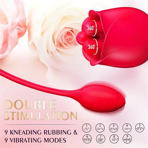 Kneading & Vibrating Rose Toy With Egg Julie