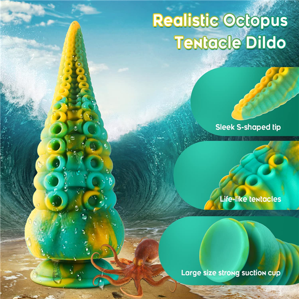 Tentacle G-spot Dildo Green/Yellow