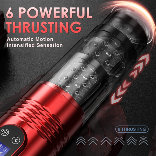 LCD Display 10 Vibrating & 6 Thrusting Male Stroker