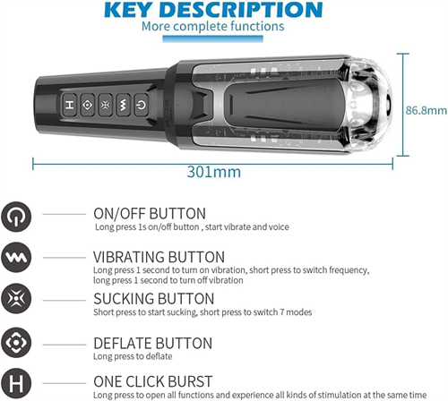 4 Suction & 10 Vibration Electric Male Stroker