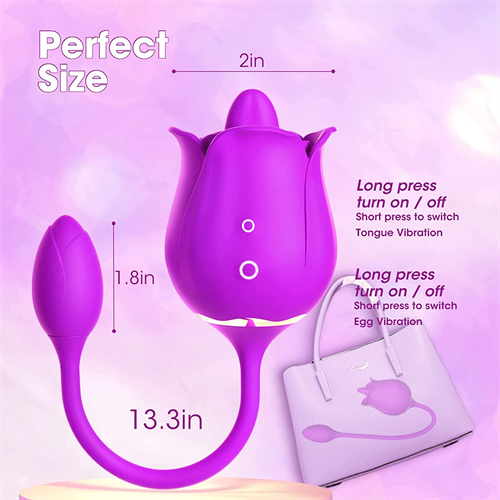 Rose Licking Vibrator Purple