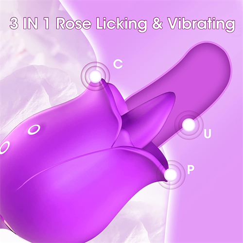 Rose Licking Vibrator Purple