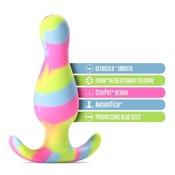 3.5 Inch Butt Plug Dildo Kaleido Lime